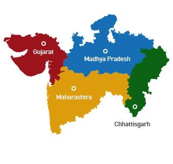 Gujarat, Madhya Pradesh, Maharashtra, Chhatisgarh, Goa
