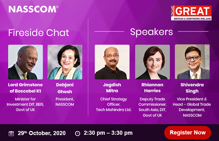 NASSCOM: Fireside Chat with Minister Lord Grimstone | Date: 29th October 2020 | Time: :2:30 pm - 3:30 pm 